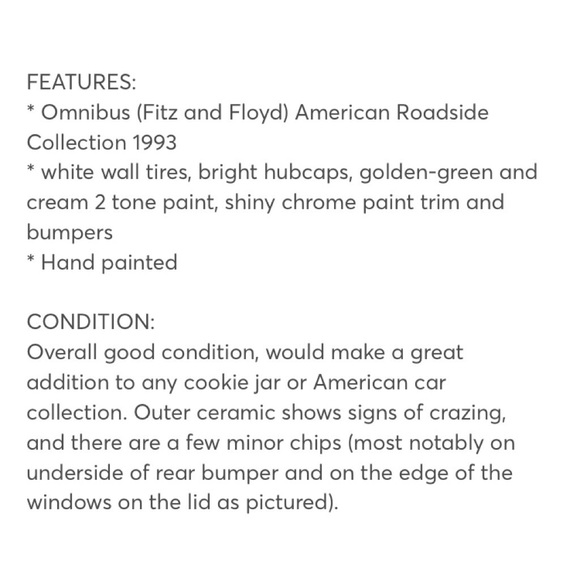 FITZ & FLOYD STUDEBAKER GOLDEN HAWK GT COOKIE JAR - Picture 16 of 16